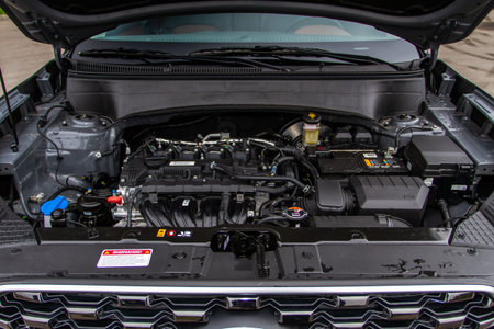 MOSCOW, RUSSIA - SEPTEMBER 15, 2021 Hyundai Creta Second generation (SU2) also called Cantus. A...