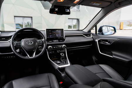 MOSCOW, RUSSIA - SEPTEMBER 9, 2021 Toyota RAV4 (XA50), a compact crossover SUV car model year 2021....