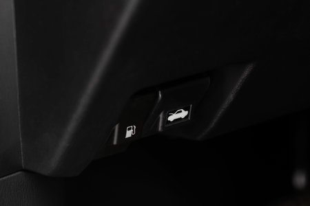 car bonnet release. Fuel filler and engine room open lever. Car hood release lever.
