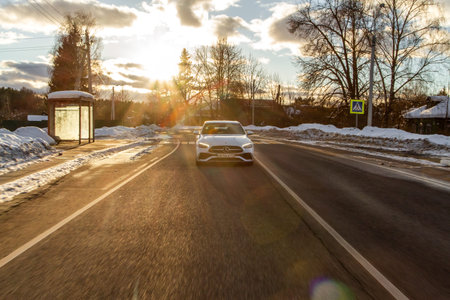 MOSCOW, RUSSIA - FEBRUARY 02, 2022. Mercedes-Benz C-Class 200 (W206). A modern sedan car....
