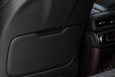 Modern car Seatback pocket. Pocket of the seatback. Back of a car seat with organizer.