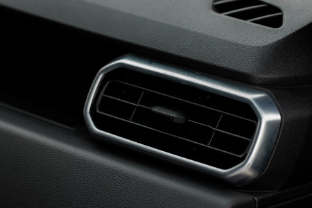 Car air conditioning. The air flow inside the car. Detail interior of a modern car.の写真素材