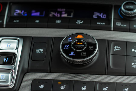 Car driving mode switch. Drive mode selector button.の写真素材