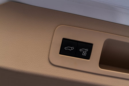 Car trunk open button. Electric trunk switch controller. Car trunk electric lock button.の写真素材