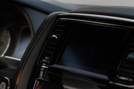 modern car dashboard. Screen multimedia system.の写真素材