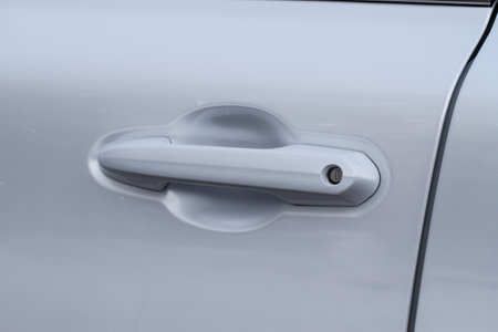 Close up of a car door handle. car door handle.の写真素材