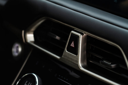 Warning button in a car. Car emergency stop button.の写真素材