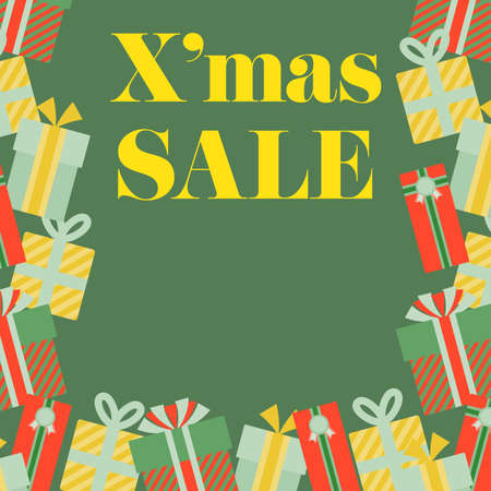 A simple and cute Christmas sale frame material.のイラスト素材