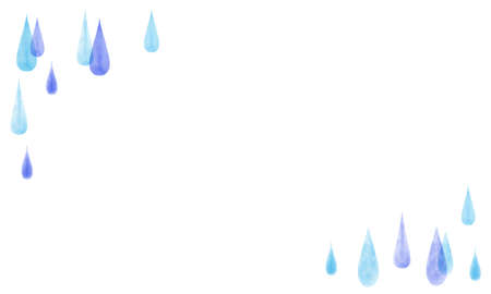 Vector illustration of watercolor raindrops.のイラスト素材