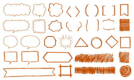 Vector frame illustration in hand drawn style.のイラスト素材