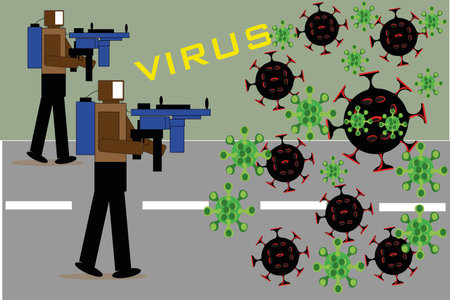 Vector illustration fight covid-19 corona virus