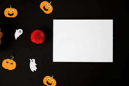 large orange pumpkins on a white background with a candle. Autumn moodの写真素材