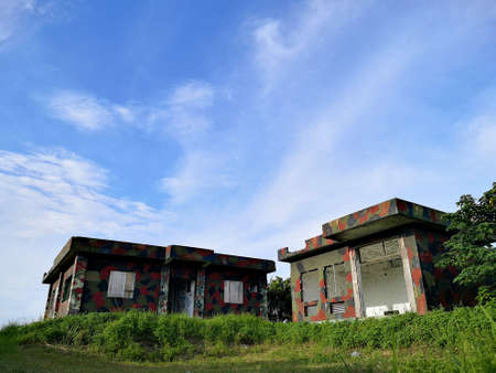 Abandoned military constructions on the Lingding Highland(77 Highland), Hualien, Taiwan. The best view point of Huilan Bay.のeditorial素材