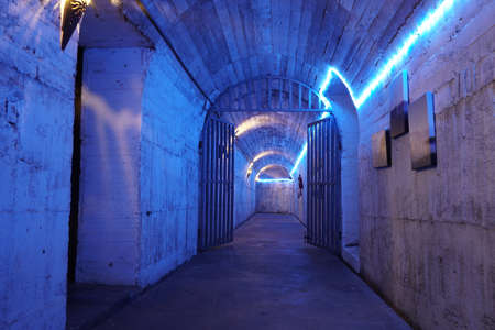 Tunnels under Four-Eight Highland, a war history tunnel near Qixingtan Beach in Hualien, Taiwan.のeditorial素材