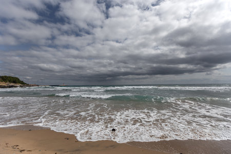 Spectacle Localized Rainstorms and Traces of Rough Waves, Long Exposure Photographsの写真素材