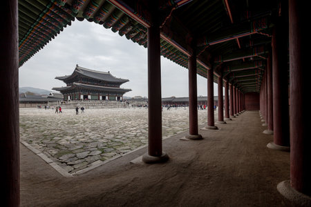 Gyeongbokgung Palace in Seoul, South Koreaの写真素材
