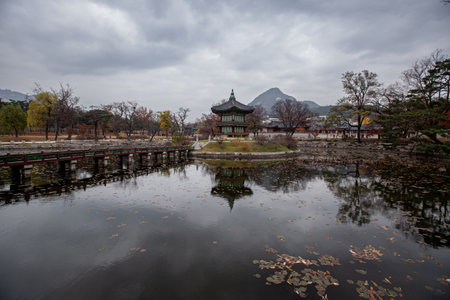 The Gyeongbokgung Palace in Seoul, South Koreaの写真素材
