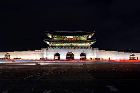 Gyeongbokgung Palace in Seoul, South Koreaの写真素材