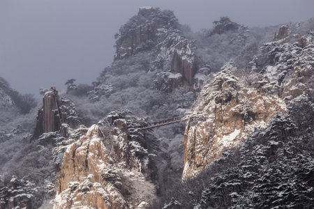 Snowy Rock Mountain, Winter in Daedunsan Mountain, Koreaの写真素材