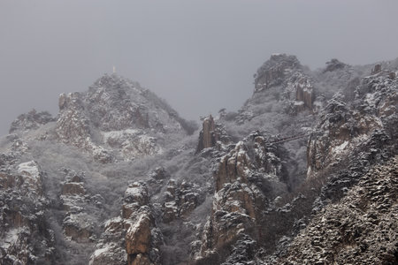 Snowy Rock Mountain, Winter in Daedunsan Mountain, Koreaの写真素材