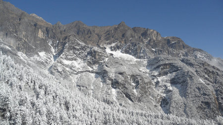 Snow mountain, chinaの写真素材