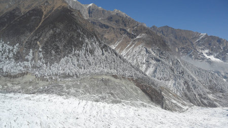 Snow mountain, chinaの写真素材