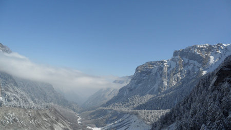 Snow mountain, chinaの写真素材