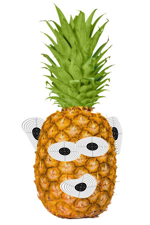 Pineapple knives target ripe  silk isolated white background