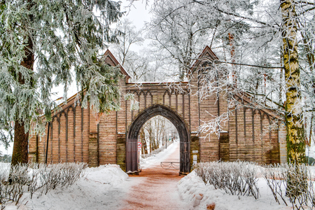 Mon repos Park Vyborg Russia winter landscape landmarkの写真素材