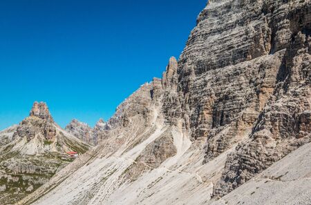 Dolomites trek in Italian Alpsの写真素材