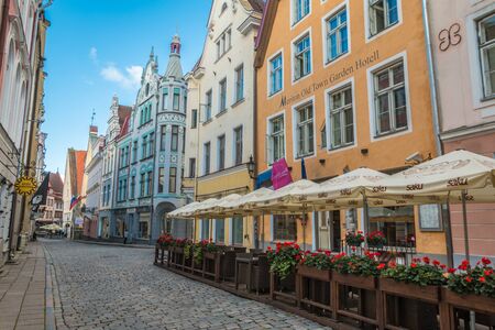 Old streets of Tallinn Estoniaのeditorial素材