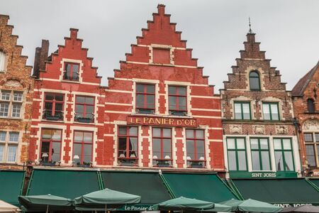 Old houses in Bruges Belgiumのeditorial素材