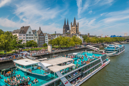 View of Rhine river in Cologneのeditorial素材