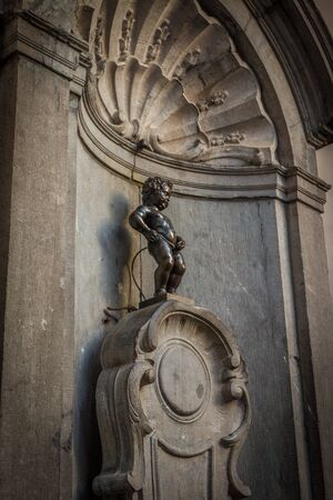 The Manneken Pis in Brussels Belgiumの写真素材
