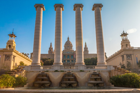 Columns in National museum in Barcelonaのeditorial素材