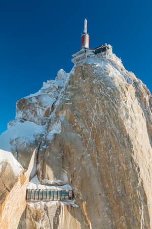 Aiguille du Midi in Chamonix Franceの写真素材