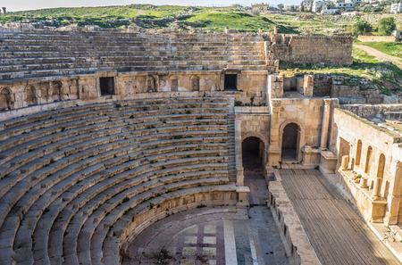Amphitheater in Jerash Jordanの写真素材