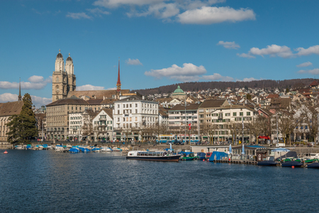 View of Zurich City in Switzerlandの写真素材