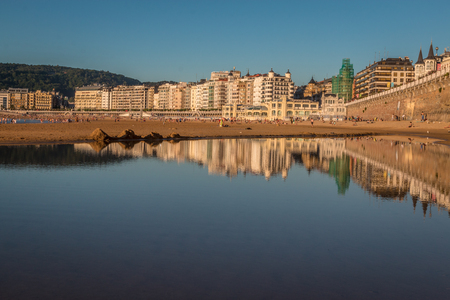 Beach in San Sebastian Basque Spainの写真素材