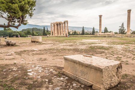 Ancient ruins in Athens Greeceの写真素材