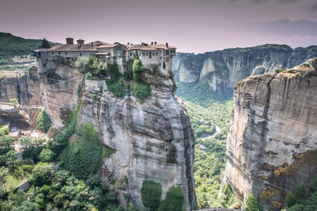 Nice view of Meteora rocks in Greece