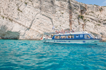 Boat in Zakynthos Island Greeceのeditorial素材