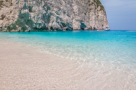 View of Navagio Beach in Zakynthos Islandの写真素材