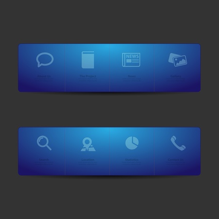 Blue Web design Menu templateのイラスト素材
