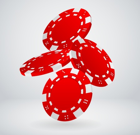 Illustration of Falling Red Poker Chipsのイラスト素材