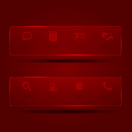 Red Web design Menu templateのイラスト素材