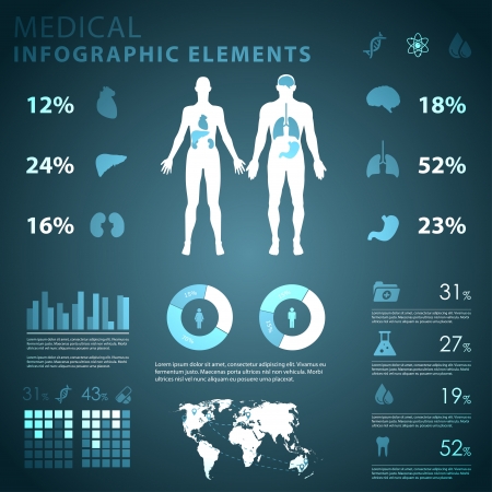 medical infographic elements のイラスト素材