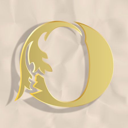 Vintage initials letter oのイラスト素材