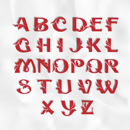 Vintage initials letters, のイラスト素材