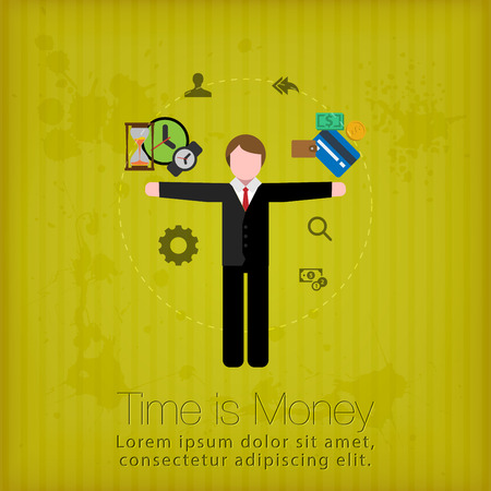 Time is money conceptのイラスト素材